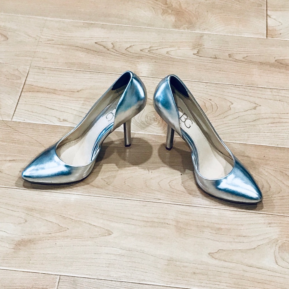 BCBG Paris D'orsay Silver Pump